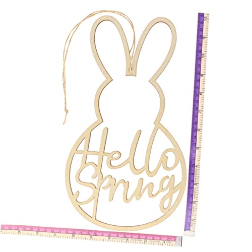 KONTONTY 2 Stück Holz Tierornamente Kaninchen Heimdekoration Hasen Deko Accessoires Dekorationen Party Zubehör Langlebige Holzdekoration Holz Bastelbehänge Beige Bambus von KONTONTY
