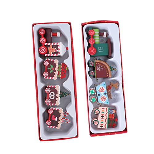 KONTONTY 2 Stück Holz Weihnachtszug Dekoration Teiliges Ornament Desktop Adornment Weihnachtsdeko Fensterdisplay DIY Bastelset Lebkuchen Stil Festliche Holzfigur KONTONTY 2 Stück Holz Weihnachtszug Dekoration Teiliges Ornament Desktop Adornment Weihnachtsdeko Fensterdisplay DIY Bastelset Lebkuchen Stil Festliche Holzfigur von KONTONTY