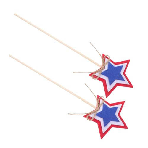 KONTONTY 2 Stück Independence Day Stern Zauberstäbe aus Amerikanische Flagge Thematisierte Deko für Feiern und Veranstaltungen von KONTONTY