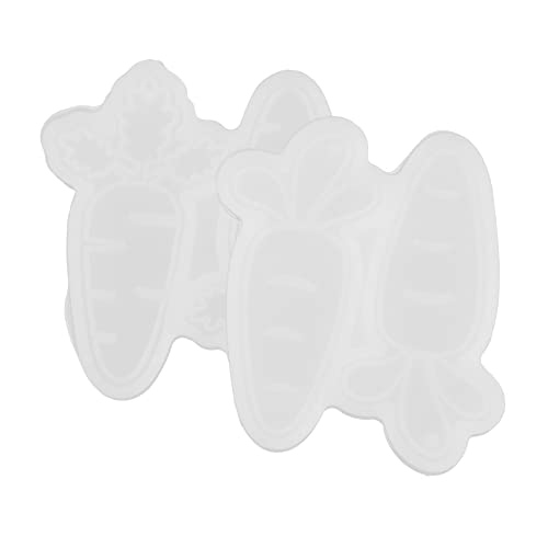 KONTONTY 2 Stück Kaninchen Schimmel hasenförmchen hasen silikonform Schlüsselanhängerformen moul gießform Karotten Formen aus Silikonharz Kreative Schlüsselbundformen Kieselgel Weiß von KONTONTY
