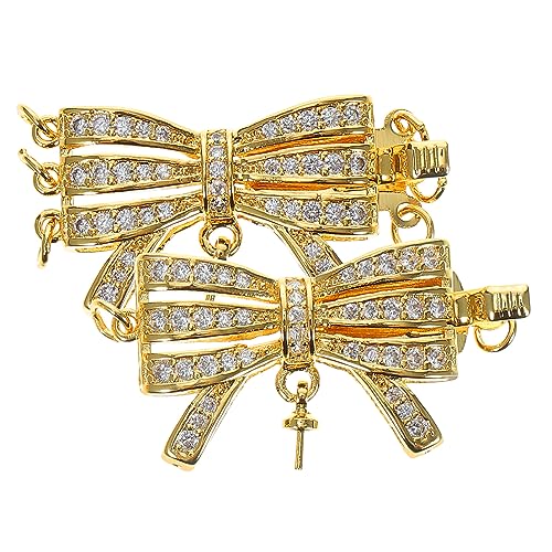 KONTONTY 2 Stück Knopf Halskettentrenner Schmuck Verschluss Kettenverbinder Für Mehrere Ketten Bügelverschluss Für Anhänger Kettenverschlüsse Für Lagenlook Schmuckzubehör Legierung Golden von KONTONTY