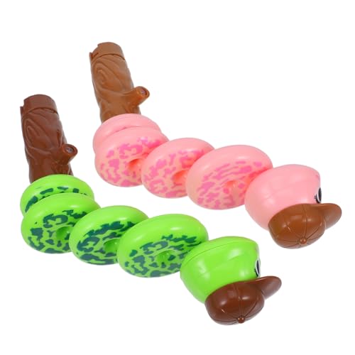KONTONTY 2 Stück Pfeife Spinning Wurm Rotierende Schlange Babys Schlange Dekompressionsspielzeug Spaß Schlange Requisite Schwingende Schlange Tier Pfeife Pfeife Pfeife Kunststoff von KONTONTY