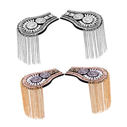 KONTONTY 2 Stück Schulterklappen Brosche Silber Quastendesign Zinklegierung Kostüm Zubehör für Damen und Herren Kleidung Dekoration KONTONTY 2 Stück Schulterklappen Brosche Silber Quastendesign Zinklegierung Kostüm Zubehör für Damen und Herren Kleidung Dekoration von KONTONTY