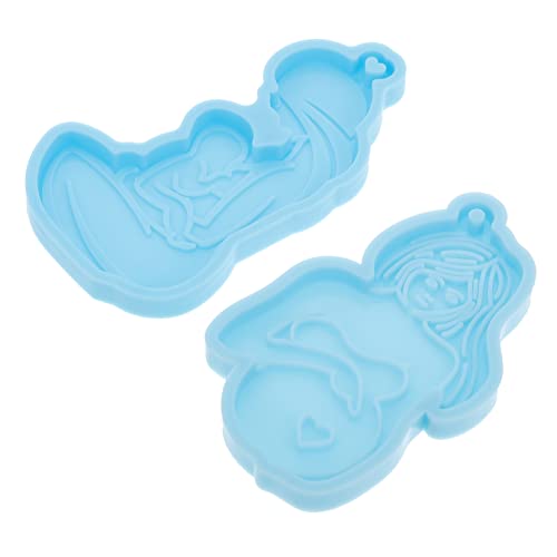 KONTONTY 2 Stück Silikonformen für Schwangere Frauen Diy Schlüsselanhänger Charms Gießform Epoxidharz für Muttertag und Shower Glänzende Oberfläche von KONTONTY