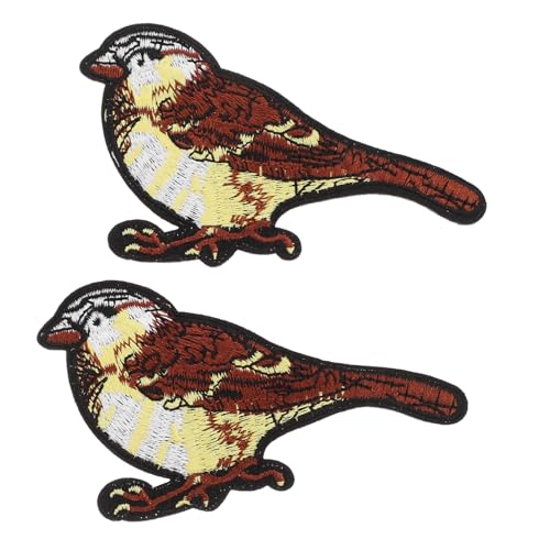 KONTONTY 2 Stück Vogel-stickerei-patches Für Kleidung Dekorative Stoffaufkleber Aufbügeln Applikationen Für Jacken Taschen von KONTONTY