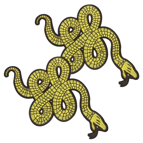 KONTONTY 2 Stück Stickstoff Patch Schlangen-Patch Schlangenapplikation perlenbesetzte Schlangenflecken Schlangenflicken zum Aufbügeln rot von KONTONTY