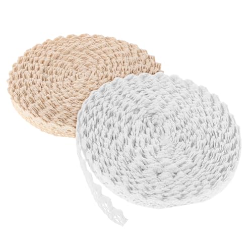 KONTONTY 2 Stück Teiliges Baumwoll-spitzenband Vintage Häkelspitze pro Weiche Stickerei Blumige Borte für Hochzeitsdekoration DIY Nähen und Geschenkverpackung KONTONTY 2 Stück Teiliges Baumwoll-spitzenband Vintage Häkelspitze pro Weiche Stickerei Blumige Borte für Hochzeitsdekoration DIY Nähen und Geschenkverpackung von KONTONTY