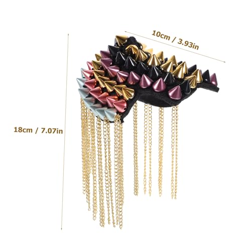 KONTONTY 2 Stück Teiliges Bunte Quasten Ketten Schulterklappen mit Nieten Modische Dangle Chain Epaulettes für Kostümparty Bühne Hochzeit und Festliche Anlässe Auffälliges Punk design von KONTONTY