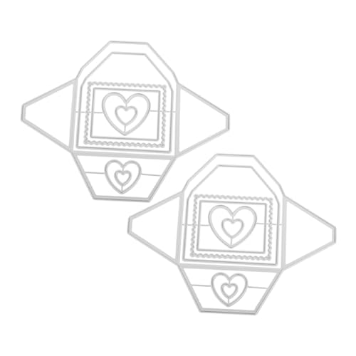 KONTONTY 2 Stück Teiliges Herzumschlag Metall Stanzformen für Präzises Schneiden Hintergrundrahmen Gestaltung Scrapbooking Stencil DIY Karten Alben Papierdekoration von KONTONTY