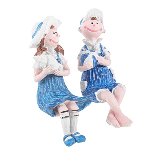 KONTONTY 2 Stück Teiliges Nautisches Puppenset Dekofiguren Resin Wohnaccessoires für Valentinstag und Innendekoration von KONTONTY