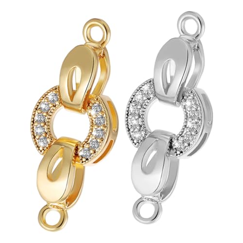 KONTONTY 2 Stück Teiliges Schmuckverschluss Stabilem Metall mit Farbechtem Finish Einfache Handhabung für DIY Armband Halskettenverschluss Geeignet für Handgefertigte Schmuckprojekte KONTONTY 2 Stück Teiliges Schmuckverschluss Stabilem Metall mit Farbechtem Finish Einfache Handhabung für DIY Armband Halskettenverschluss Geeignet für Handgefertigte Schmuckprojekte von KONTONTY