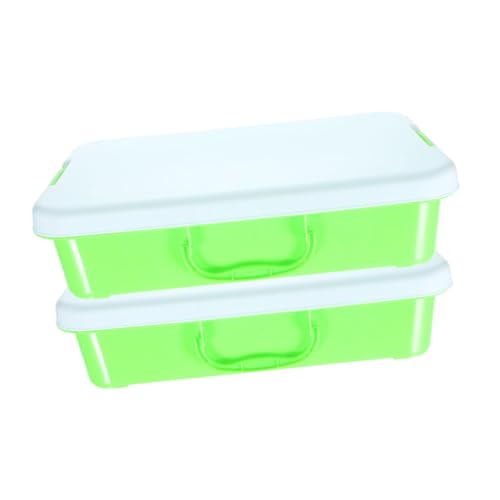 KONTONTY 2 Stück Tragbare Sandkiste Jungs Abdeckung Fall Tasche klein groß Plastiksandkasten Aufbewahrung von Kinderspielzeug Spieltablett Sandkasten mit Deckel Abs Green von KONTONTY