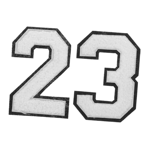 KONTONTY 2 Stück Weiße Chenille Zahlen Aufnäher zum Aufbügeln Weicher Frottee stickerei Patch für Kleidung Hüte Jeans Taschen Vielseitig für Baseball Football uniformen KONTONTY 2 Stück Weiße Chenille Zahlen Aufnäher zum Aufbügeln Weicher Frottee stickerei Patch für Kleidung Hüte Jeans Taschen Vielseitig für Baseball Football uniformen von KONTONTY