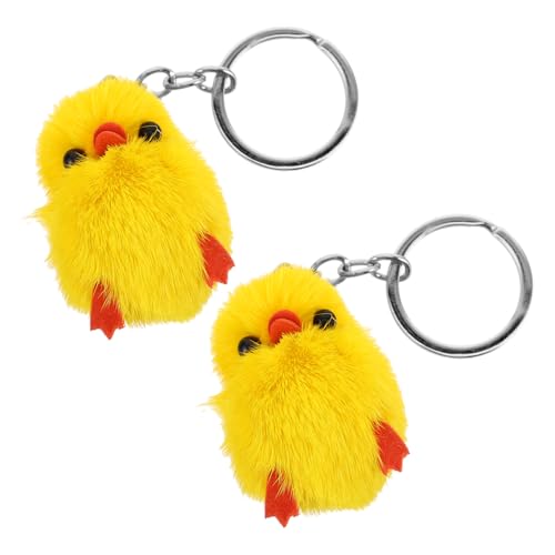 KONTONTY Schlüsselanhänger Ente Gelber Enten-schlüsselanhänger Plüsch-Ente Kleine Gelbe Ente Schlüsselanhänger Handtasche Rucksack Auto Charm Dekoration von KONTONTY
