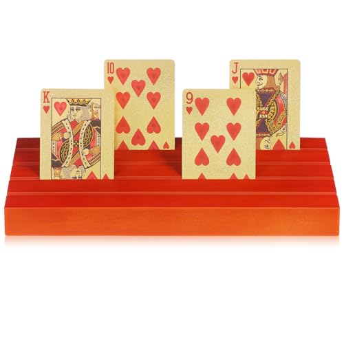 KONTONTY 2-teiliger Holz Kartenhalterständer Mit Schlitzen Spielkartenhalter Für Tisch Präsentationsständer Kartenständer Rutschfester Sockel Vielseitig Einsetzbar KONTONTY 2-teiliger Holz Kartenhalterständer Mit Schlitzen Spielkartenhalter Für Tisch Präsentationsständer Kartenständer Rutschfester Sockel Vielseitig Einsetzbar von KONTONTY