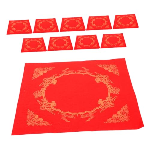 KONTONTY 20 Blatt Chinese Kalligraphie Praxis Papier Blank Fu Charakter Rot Xuan Papier Für Frühlingsfest -couplets KONTONTY 20 Blatt Chinese Kalligraphie Praxis Papier Blank Fu Charakter Rot Xuan Papier Für Frühlingsfest -couplets von KONTONTY