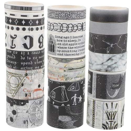 KONTONTY 20 Rollen Altes Washi-tape Retro Uv Farbe Plaid Ästhetisch Farbig Breit Streifen Für Dünn Journaling Scrapbooking Washi Tape Scrapbook-diy-klebebänder Scrapbooking-klebeband Papier von KONTONTY