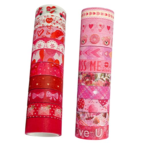 KONTONTY 20 Rollen Aufkleber zum Basteln stickers aufkleber bastelkasten Handwerksmaterialien Dekorative Klebebänder dekorative sticker farbig Schrott Klebeband Papierbänder mit Herzmuster KONTONTY 20 Rollen Aufkleber zum Basteln stickers aufkleber bastelkasten Handwerksmaterialien Dekorative Klebebänder dekorative sticker farbig Schrott Klebeband Papierbänder mit Herzmuster von KONTONTY