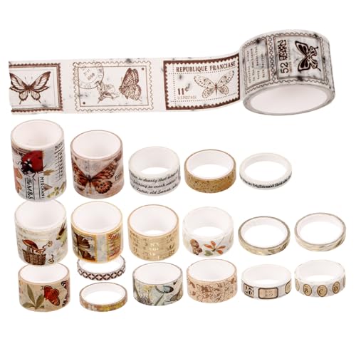 KONTONTY 20 Rollen Vintage Washi Tape Dekoratives Scrapbook Klebeband mit Klarem Muster Selbstklebend Leicht Abreißbar für DIY Planer Fotoalbum Geschenkverpackung zum Basteln und Journaling KONTONTY 20 Rollen Vintage Washi Tape Dekoratives Scrapbook Klebeband mit Klarem Muster Selbstklebend Leicht Abreißbar für DIY Planer Fotoalbum Geschenkverpackung zum Basteln und Journaling von KONTONTY