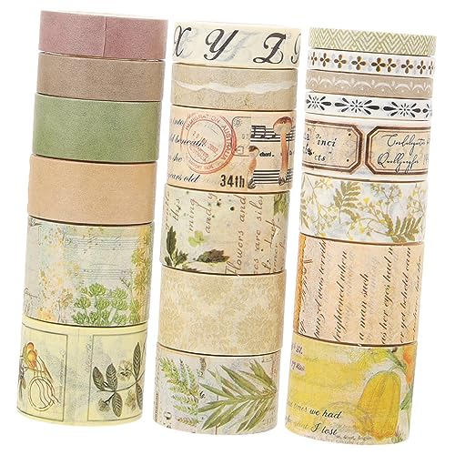 KONTONTY 20 Rollen Washi-Tape-Set Tagebuchband Schüttgut ästhetisch Scrapbook-Klebeband Pergament Scrapbooking Washi Tape Washi Tape zum Aufzeichnen Retro-Washi-Tape Reise-Washi-Tape Papier von KONTONTY