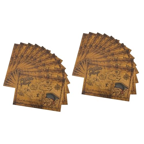 KONTONTY 20 Stk Schatzkarte Piraten-Partyspiel-Requisiten Dekorationen für Piratenpartys Aquarium-Ornament Kostüme spaß the adventures Schatzsuche Spielkarte Karte zur Schatzsuche Papier KONTONTY 20 Stk Schatzkarte Piraten-Partyspiel-Requisiten Dekorationen für Piratenpartys Aquarium-Ornament Kostüme spaß the adventures Schatzsuche Spielkarte Karte zur Schatzsuche Papier von KONTONTY
