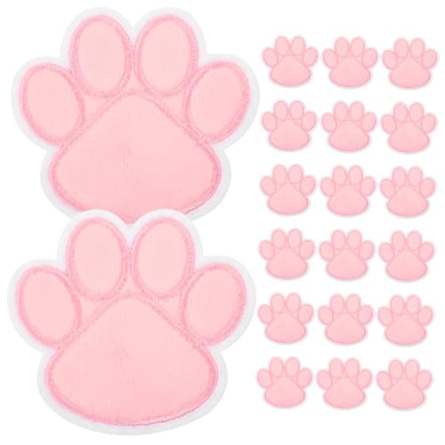 KONTONTY 20 Stück Bestickte Hundepfoten Patches zum Aufnähen Langlebige Applikationen für Jacken Jeans Kleidung DIY Dekoration Einfache Handhabung für Nähprojekte und Textilveredelung von KONTONTY