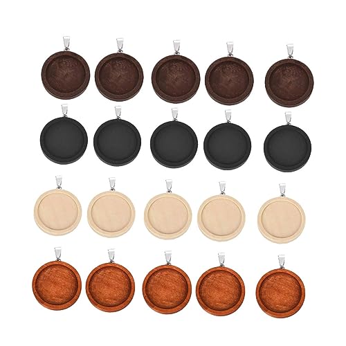 KONTONTY 20 Stück DIY Holzpendant Basisplatte mit für Schmuckherstellung Rot Natur Schwarz Hochwertige Eardrop Zubehör für Ohrringe und von KONTONTY