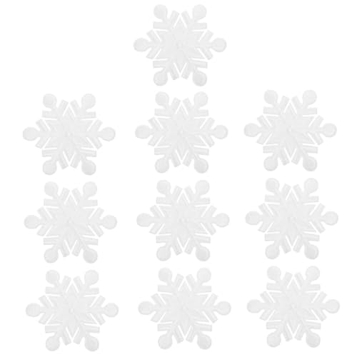 KONTONTY 20 Stück Dekorative Aufnäher Weihnachten Nähen Auf Flecken Weihnachtliche Eisenflecken Jeansflecken Schneeflockendecke Weihnachtsflicken Zum Aufbügeln Taschenaufnäher Stoff Weiß von KONTONTY