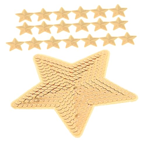 KONTONTY 20 Stück Fünf-Punkte-Sternpatch mit Pailletten Sterndekorative Patches Glitzerstern-Patch Paillettennähanapplikation bunter Sternenfleck Sternpine Patches das Haustier Khaki KONTONTY 20 Stück Fünf-Punkte-Sternpatch mit Pailletten Sterndekorative Patches Glitzerstern-Patch Paillettennähanapplikation bunter Sternenfleck Sternpine Patches das Haustier Khaki von KONTONTY