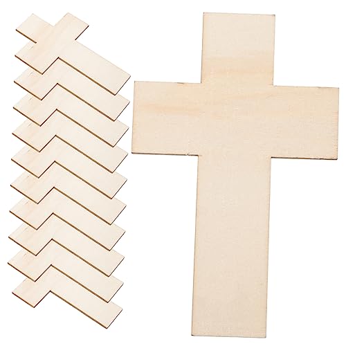 KONTONTY 20 Stück Holzfarbene Kreuzförmige Kreuze Ornament Winzige Kreuzanhänger Bastel Ausschnittformen Mini Kreuzanhänger Kreuzformen Ausschnitt Mini Bastel Dekorationen von KONTONTY