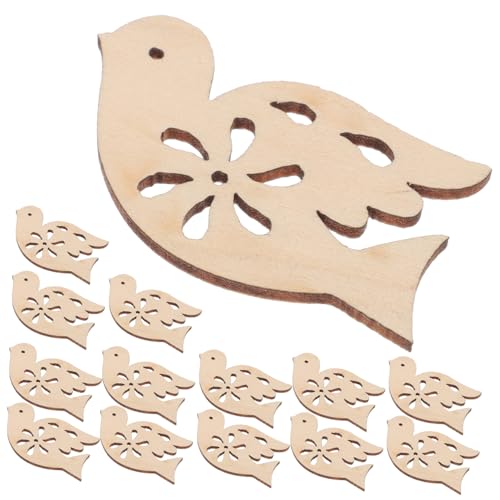 KONTONTY 20 Stück Holzscheiben Friedenstaube zum Bemalen Unvollendete Holzanhänger DIY Bastelmaterial Natürliche Holzscheiben als Dekoration für Weihnachts Kunstprojekte von KONTONTY
