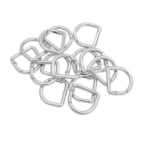 KONTONTY 20 Stück Metall Federring Schlüsselanhänger Karabiner D-ring Verschluss Silber Federklammern für Schlüssel Rucksack Geldbörse Haustier Halsband Zubehör Langlebige Zinklegierung von KONTONTY