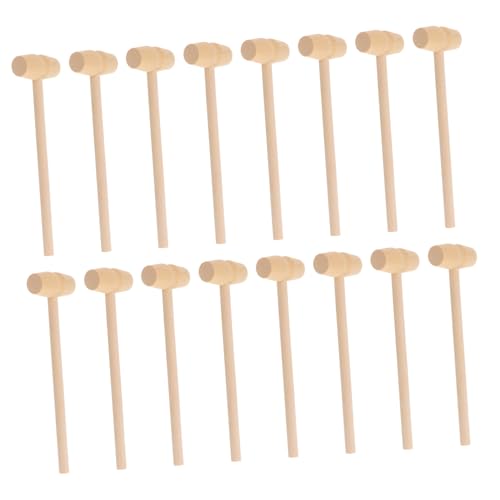 KONTONTY 20 Stück Mini Holzhammer Unvollendeter Mallet für Fördert Hand Augen Koordination Kreativität und Geschicklichkeit für DIY Projekte und Spaß im Freien Leichte Holzfarbe von KONTONTY