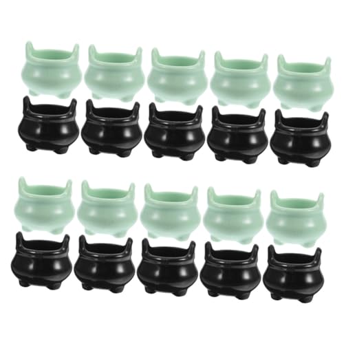 KONTONTY 20 Stück Mini Kessel Schwarze Grüne Kessel für Halloween Dekoration Puppenhaus Diy Projekte Party Accessoires Kreative KONTONTY 20 Stück Mini Kessel Schwarze Grüne Kessel für Halloween Dekoration Puppenhaus Diy Projekte Party Accessoires Kreative von KONTONTY