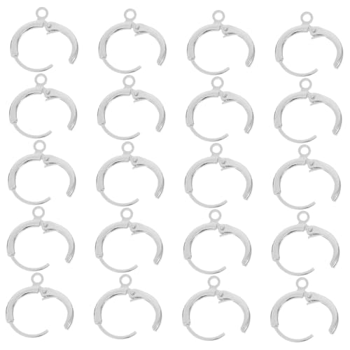 KONTONTY 20 Stück Ohrclip-ohrschnalle Ohrhaken Für Die Schmuckherstellung Ohrhaken Für Schmuck Runde Ohrhaken Creolenfunde Ohrringe Haken Runder Ohrhaken Silber Kupfer KONTONTY 20 Stück Ohrclip-ohrschnalle Ohrhaken Für Die Schmuckherstellung Ohrhaken Für Schmuck Runde Ohrhaken Creolenfunde Ohrringe Haken Runder Ohrhaken Silber Kupfer von KONTONTY