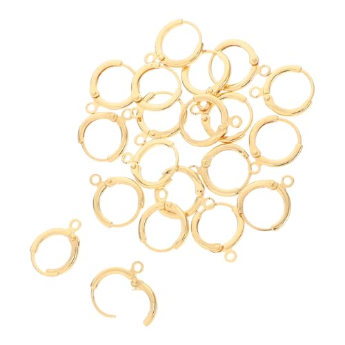 KONTONTY 20 Stück Ohrclip -ohrschnalle -zubehör Ohrringe Haken Ohrringe Für Die Schmuckherstellung Runde Ohrhaken Runder Ohrhaken Creolenfunde Kupfer Golden von KONTONTY