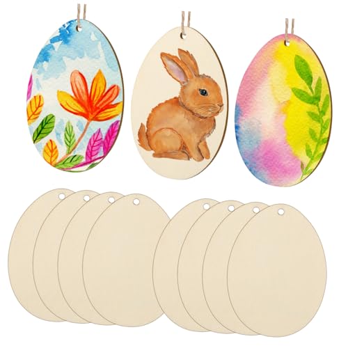 KONTONTY 20 Stück Ostereier-Anhänger aus Holz unbemalt Ornament Loch östlich basteln für ostern basteln zu ostern Frühlings-Osterdeko Osterdekoration aus Holz zum Aufhängen Hölzern Beige KONTONTY 20 Stück Ostereier-Anhänger aus Holz unbemalt Ornament Loch östlich basteln für ostern basteln zu ostern Frühlings-Osterdeko Osterdekoration aus Holz zum Aufhängen Hölzern Beige von KONTONTY