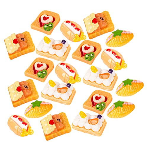KONTONTY 20 Stück Simulierte Brot Modelle Dessert Charms DIY Bastel Zubehör für Handyhüllen Kreative Dekorationen und Handwerksprojekte für Bastelarbeiten mit Familie und Freunden von KONTONTY