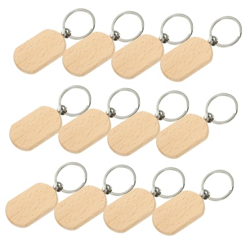 KONTONTY 20 Stück Teiliges Blanko Holz Schlüsselanhänger Langlebigem Buchenholz Leicht und Robust zum Gravieren Diy Basteln und Personalisieren Rustikaler Look für Kreative von KONTONTY