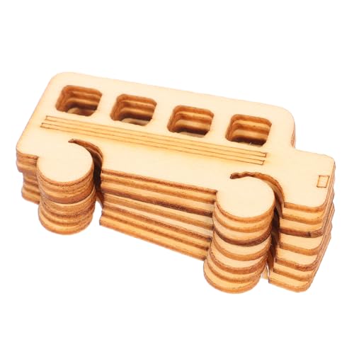 KONTONTY 20 Stück Teiliges DIY Bus Holzscheiben Leichtes Holz für Basteln Malen Dekoration Originelles Handwerk für Schüler Holzornamente Holzstücke zum Bemalen und Gestalten von KONTONTY