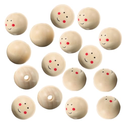 KONTONTY 20 Stück Teiliges Holzperlen mit Lachendem Puppenkopf Naturholz Lose DIY Schmuckzubehör für Jungen für Armbänder Halsketten und Kreative Bastelprojekte KONTONTY 20 Stück Teiliges Holzperlen mit Lachendem Puppenkopf Naturholz Lose DIY Schmuckzubehör für Jungen für Armbänder Halsketten und Kreative Bastelprojekte von KONTONTY