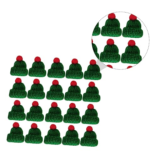 KONTONTY 20 Stück Teiliges Mini Gestrickte Nikolausmützen Handgefertigte Weihnachtsdekoration Kreative DIY Accessoires für Kleidung Telefonhüllen und Puppen von KONTONTY