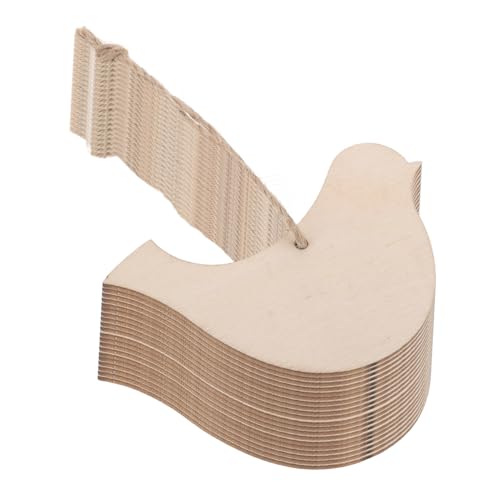 KONTONTY 20 Stück Teiliges Unvollendeter Holzornamente mit Juteseil Bemalbare Leichte Holzornamente für DIY Bastelarbeiten Vielseitig Einsetzbar als Weihnachtsbaum Raumdeko von KONTONTY