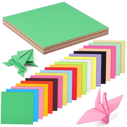 KONTONTY 200 Stück Buntes Origami Quadratisches Papier Origamipapier 8x8 Farbiger Karton Bunte Origami-papiere Farbiges Kartonpapier Origami-papier in Verschiedenen Farben Zellstoff von KONTONTY
