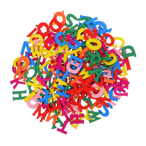 KONTONTY 200 Stück Holzschnitzel-alphabet Holzalphabetbuchstaben Kleine Holzbuchstaben von KONTONTY