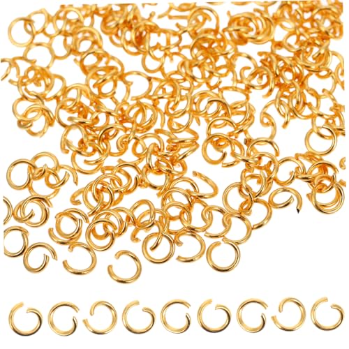 KONTONTY 200 Stück Plattierungsanschlussring vergoldete Biegeringe Sprungringe offene Biegeringe für die Schmuckherstellung kleine Spaltringe Schmuckringe Metall Golden KONTONTY 200 Stück Plattierungsanschlussring vergoldete Biegeringe Sprungringe offene Biegeringe für die Schmuckherstellung kleine Spaltringe Schmuckringe Metall Golden von KONTONTY