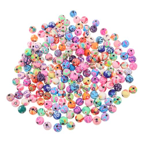 KONTONTY 200 Stück Polymer Clay Blumenperlen Lose Spacer Perlen für DIY Armbänder Halsketten Schmuckherstellung Kreative Bastelaccessoires von KONTONTY