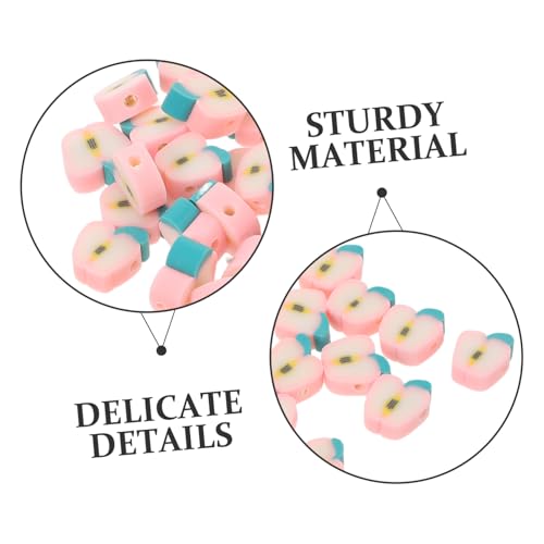 KONTONTY 200 Stück Polymer Clay Früchte Perlen mit Direktloch Bunte Apfel Spacer Beads für DIY Schmuck Leichte Soft Clay Beads für Armbänder Halsketten Kreative Bastelsets und Schulanfang von KONTONTY