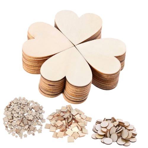KONTONTY 200 Stück Teiliges Holzscheiben mit Runden Herzförmigen Blütenförmigen und Abgerundeten Holzstücken zum Bemalen und Basteln DIY Holz Dekorationen für Kreative Handarbeiten KONTONTY 200 Stück Teiliges Holzscheiben mit Runden Herzförmigen Blütenförmigen und Abgerundeten Holzstücken zum Bemalen und Basteln DIY Holz Dekorationen für Kreative Handarbeiten von KONTONTY