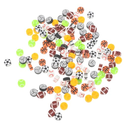 KONTONTY 200Stücke Sport Perlen Multi Funktionale DIY Perlen für Armbänder und Schlüsselanhänger Spacer Perlen mit Sport Charm Gemischte Stile für Kreative von KONTONTY